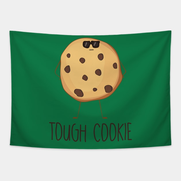 Tough Cookie Cool Funny Cookie in Sunglasses Design Tapestry by Dreamy Panda Designs