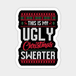 Ugly Christmas sweater design Magnet