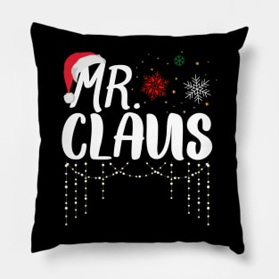 Mr and Mrs Claus Couples Matching Christmas Santa Pajamas Pillow