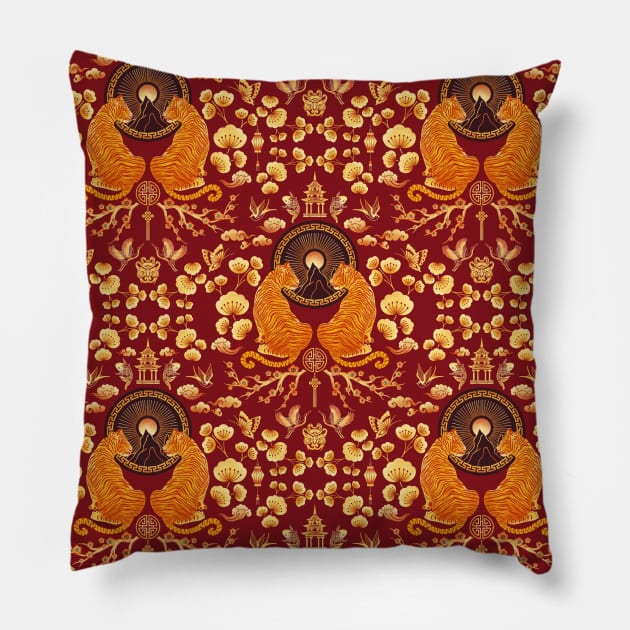 Rule of Tiger Pillow by Unalome_Designs