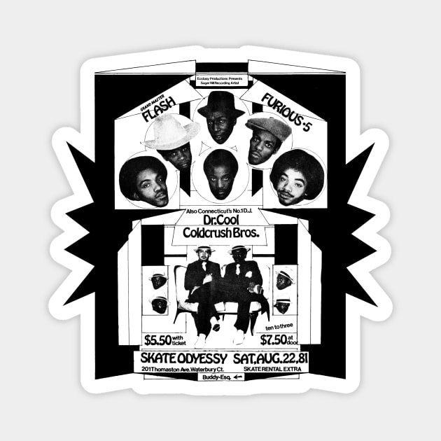 Hip Hop Concert at The Skate Odyssey (Waterbury, CT, Early 1980s) Magnet by Scum & Villainy