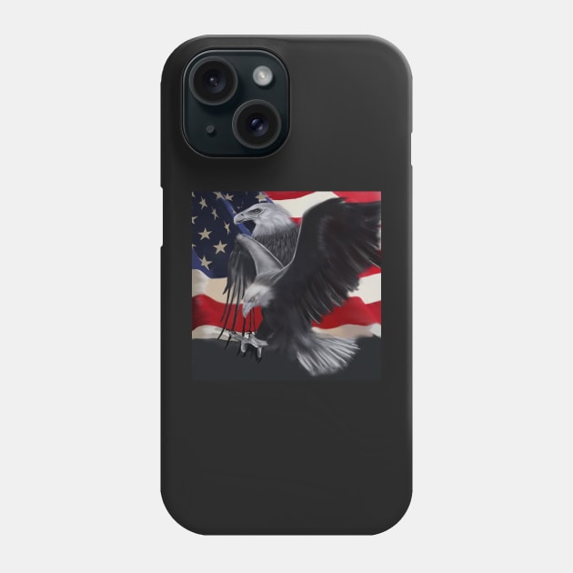 American Bald Eagles, Patriotic Bald Eagles Phone Case by TerrySrArtShop