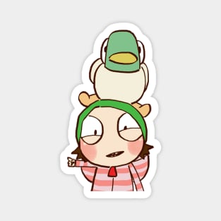 happy sarah and duck / children's cartoon Magnet