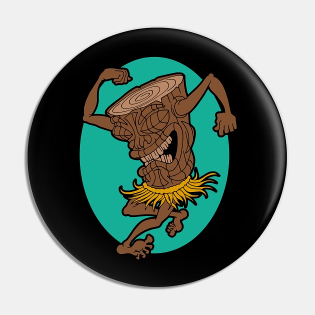 Skankin Tiki Pin by artwork-a-go-go