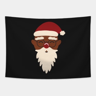 Cute Black Santa Claus African Indigenous Christmas Pattern Retro Scandinavian Aesthetic Tapestry