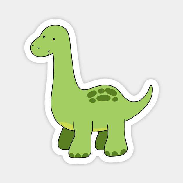 Cute baby green dinosaur Magnet by Yurapura