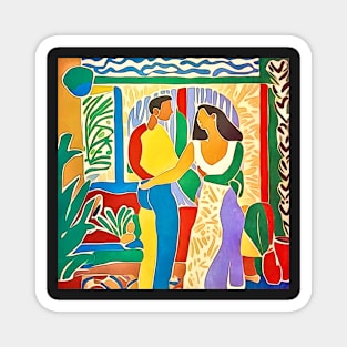 Lovers, motif 1-Matisse inspired Magnet