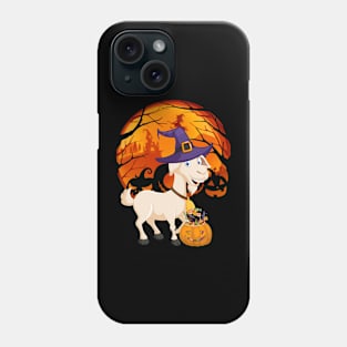 Goat pumpkin witch Phone Case