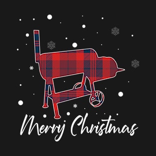 Christmas Plaid Grill Offset Smoker Merry Christmas Red Buffalo Plaid T-Shirt