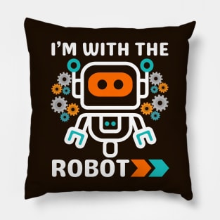 Funny I'm With Robot Costume Halloween Pillow