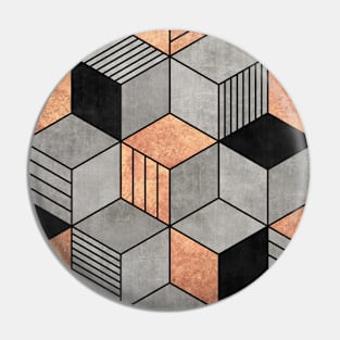 Concrete and Copper Cubes 2 Pin