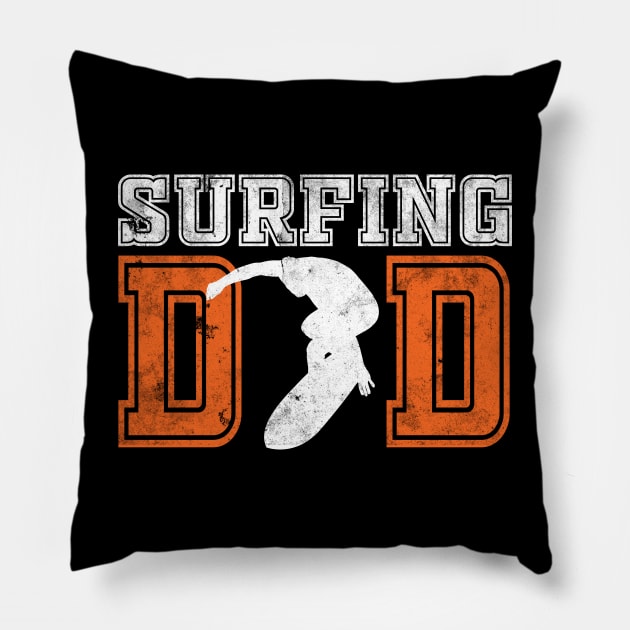 Surfing Dad Pillow by mazurprop