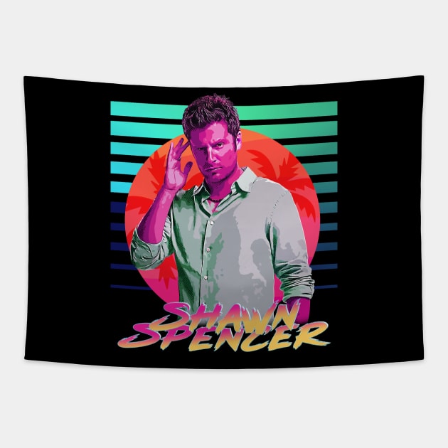 Neon Dreams Series - Shawn Spencer Tapestry by Tv Moments