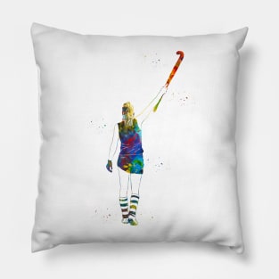 Field Hockey Player Girl Pillow