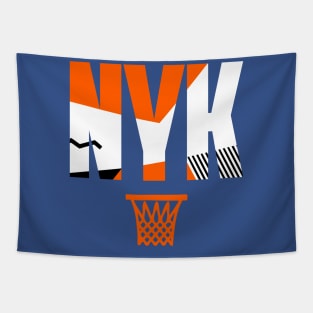 Retro NY Basketball Art Tapestry