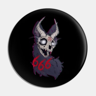Demon skull cat Pin