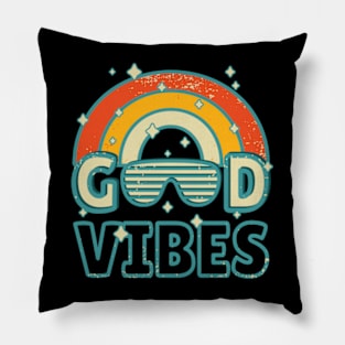 Good Vibes | Retro | Rainbow | 70s | Sunglasses Pillow