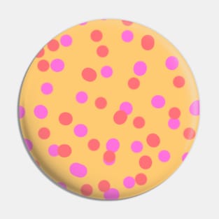 Orange pink red watercolor polka dots art Pin