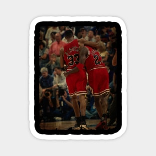 Scottie Pippen and Michael Jordan Vintage Magnet