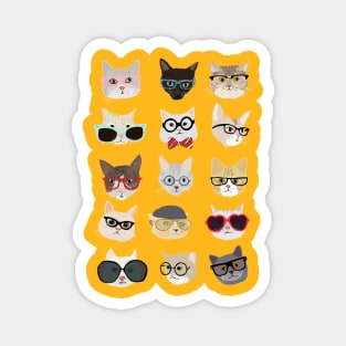 Cats in Glasses Magnet