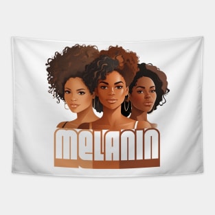 Melanin Beautiful Shades Afrocentric Tapestry