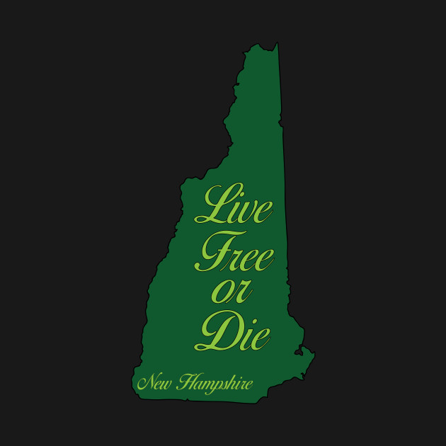 Disover Live Free or Die NH state map - New Hampshire - T-Shirt