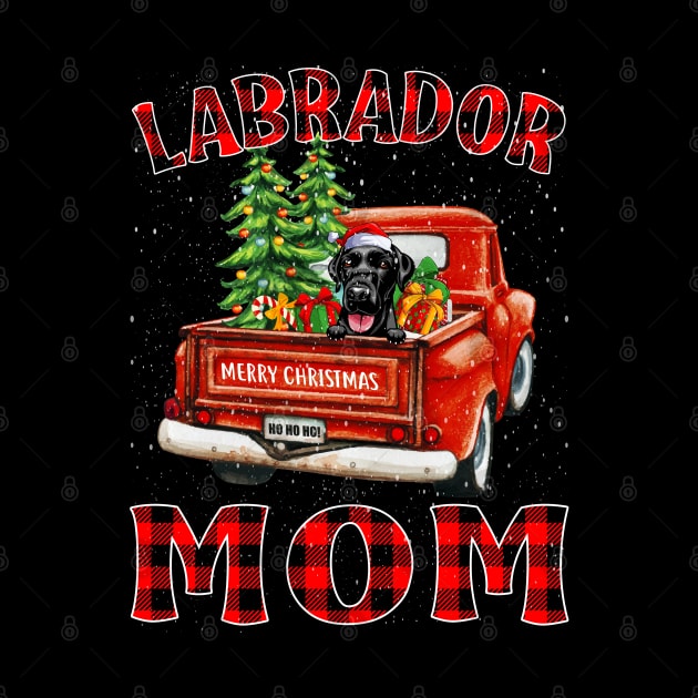 Christmas Labrador Mom Santa Hat Truck Tree Plaid Dog Mom Christmas by intelus