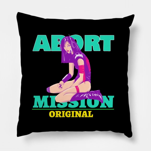 Abort mission Aesthetic Anime girl Pillow by borobie