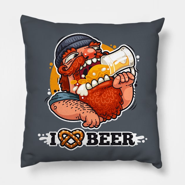 Man Loves Beer Pillow by Voysla