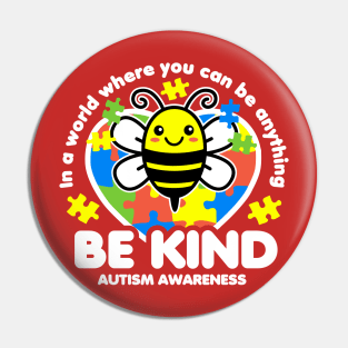 Be Kind Autism Awareness Pin