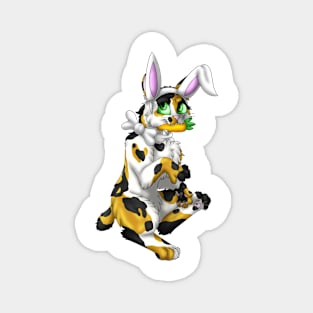 Bobtail BunnyCat: Calico (White) Magnet