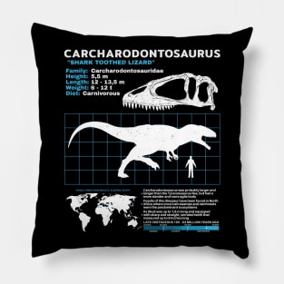 Carcharodontosaurus Fact Sheet Pillow