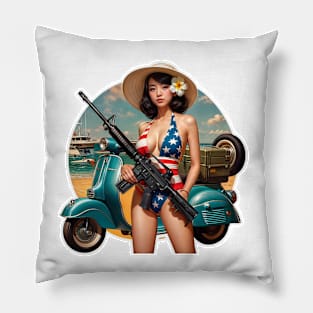 Scooter Girl Pillow