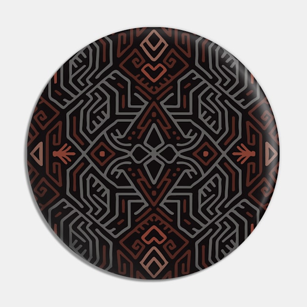 Gray Brown Aztec Pattern Indian Mexican Tribal Pin by jodotodesign