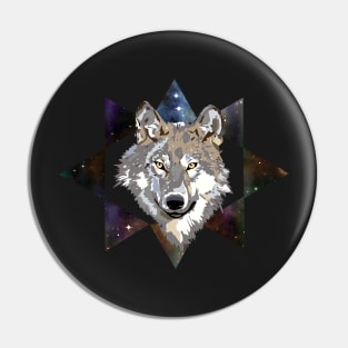 Galaxy Wolf Pin