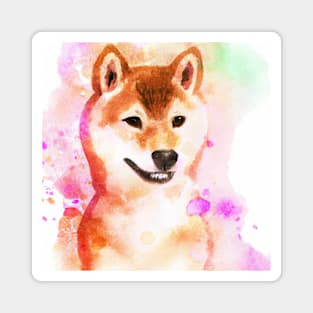 Shiba Inu Watercolor Painting - Dog Lover Gifts Magnet