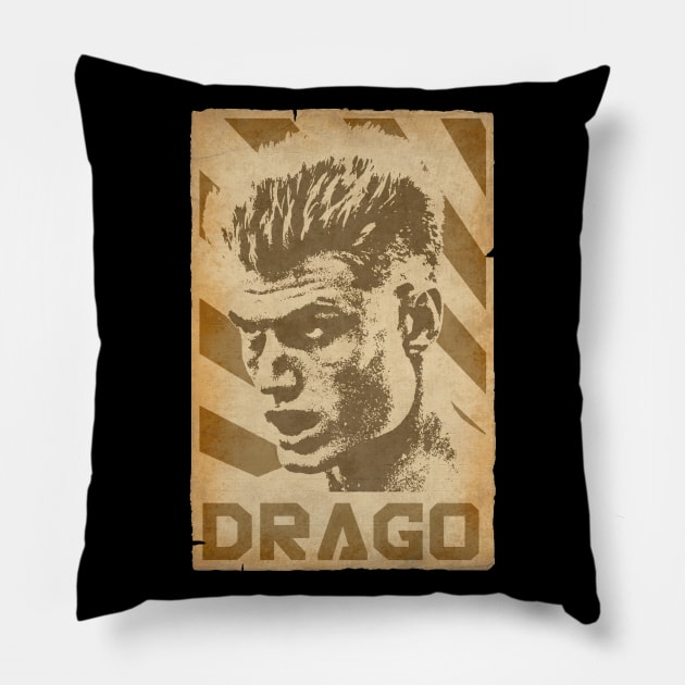 Ivan Drago Retro Propaganda Pillow by Nerd_art