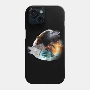 Yin-Yang Wolf, Ice Fire Smoke Wolves Phone Case