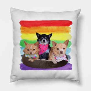 Rainbow Paint Chihuahua Pillow