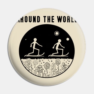 'round the world stick figure Pin