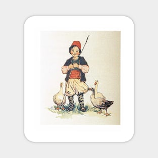 Frolic for Fun Boy and Geese Magnet