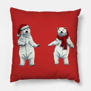 The polar bears wish you a Merry Christmas Pillow