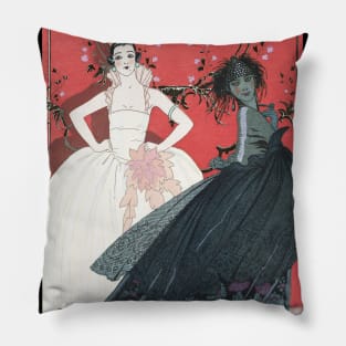 Vintage french fashion illustration the sun and the moon Pillow