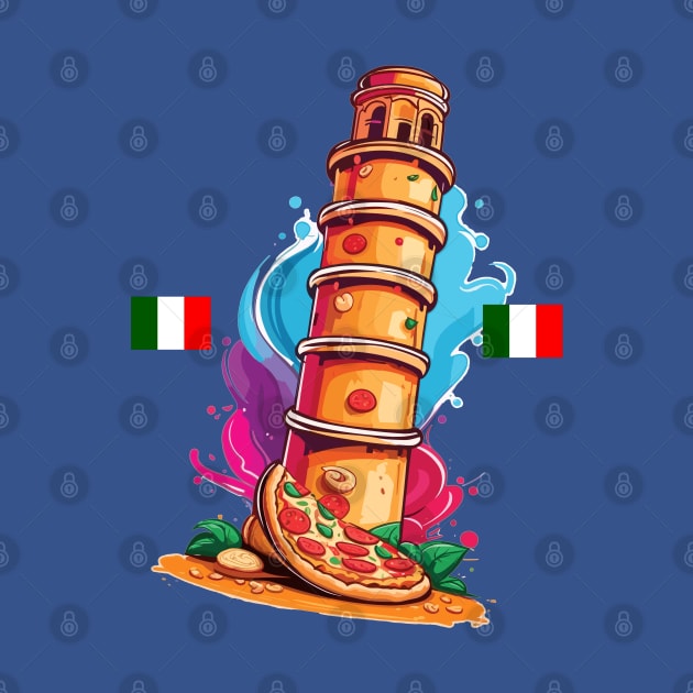 Leaning tower of pizza fun by BishBashBosh