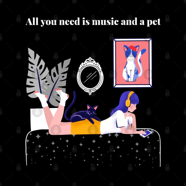 All you need is music and a pet by InkBlitz