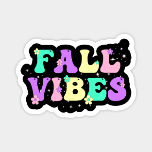 Fall Vibes Vintage Groovy Fall Season Retro Leopard Autumn Magnet