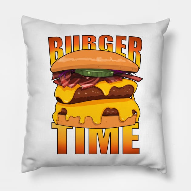 Burger Time is the Best Time Pillow by Moon Lit Fox