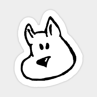 Simple Bully Dog Face Cartoon Magnet