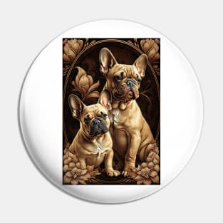 Mother and Puppy French Bulldogs Pin