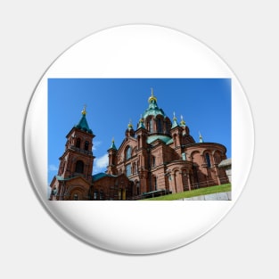 Red brick Uspenski Cathedral Pin